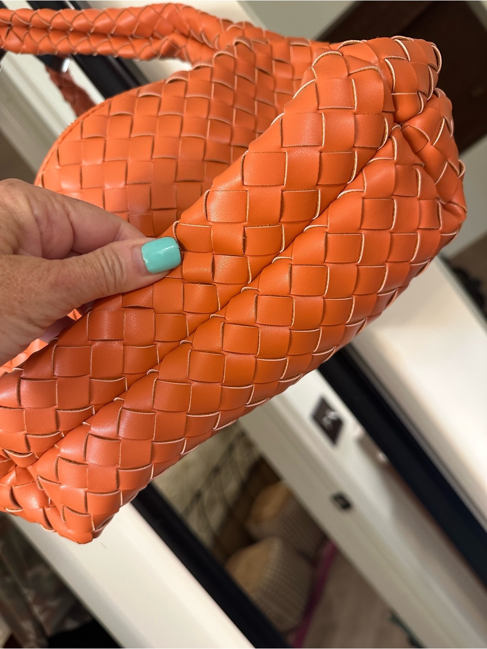 a new day Woven Hobo Tote in Burnt Orange - Picture 7 of 9